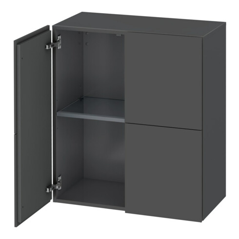 Duravit Halbhochschrank L-Cube 70x36,3x80cm, 2 Türen, graphit matt