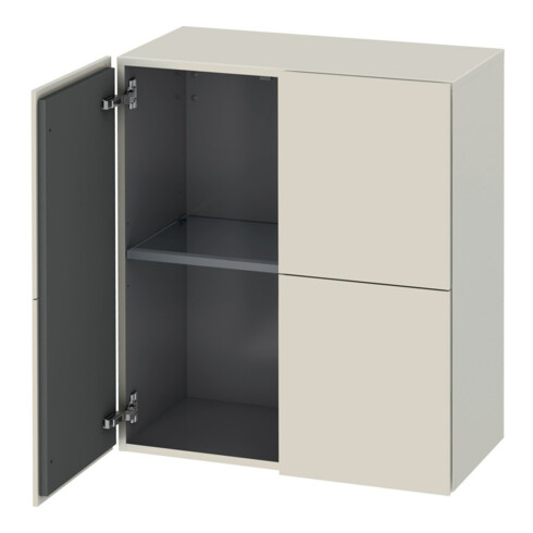Duravit Halbhochschrank L-Cube 70x36,3x80cm, 2 Türen, taupe matt