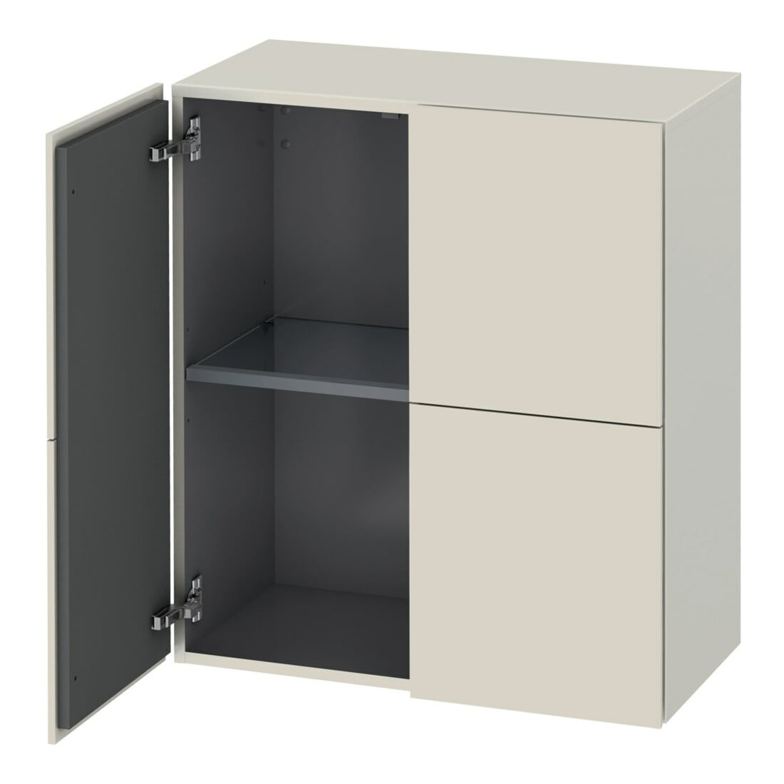 Duravit Halbhochschrank L-Cube 70x36,3x80cm, 2 Türen, taupe matt