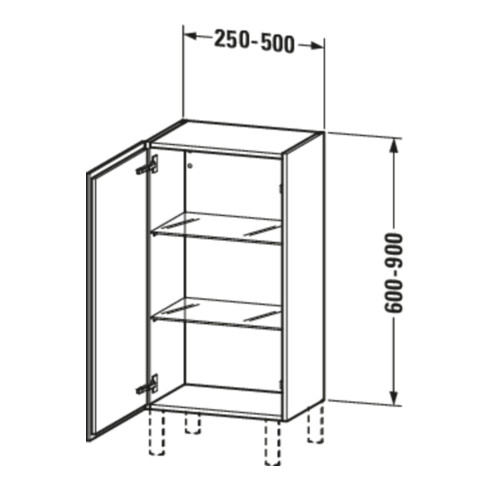 Duravit Halbhochschrank L-Cube individual, Tür links, graphit supermatt