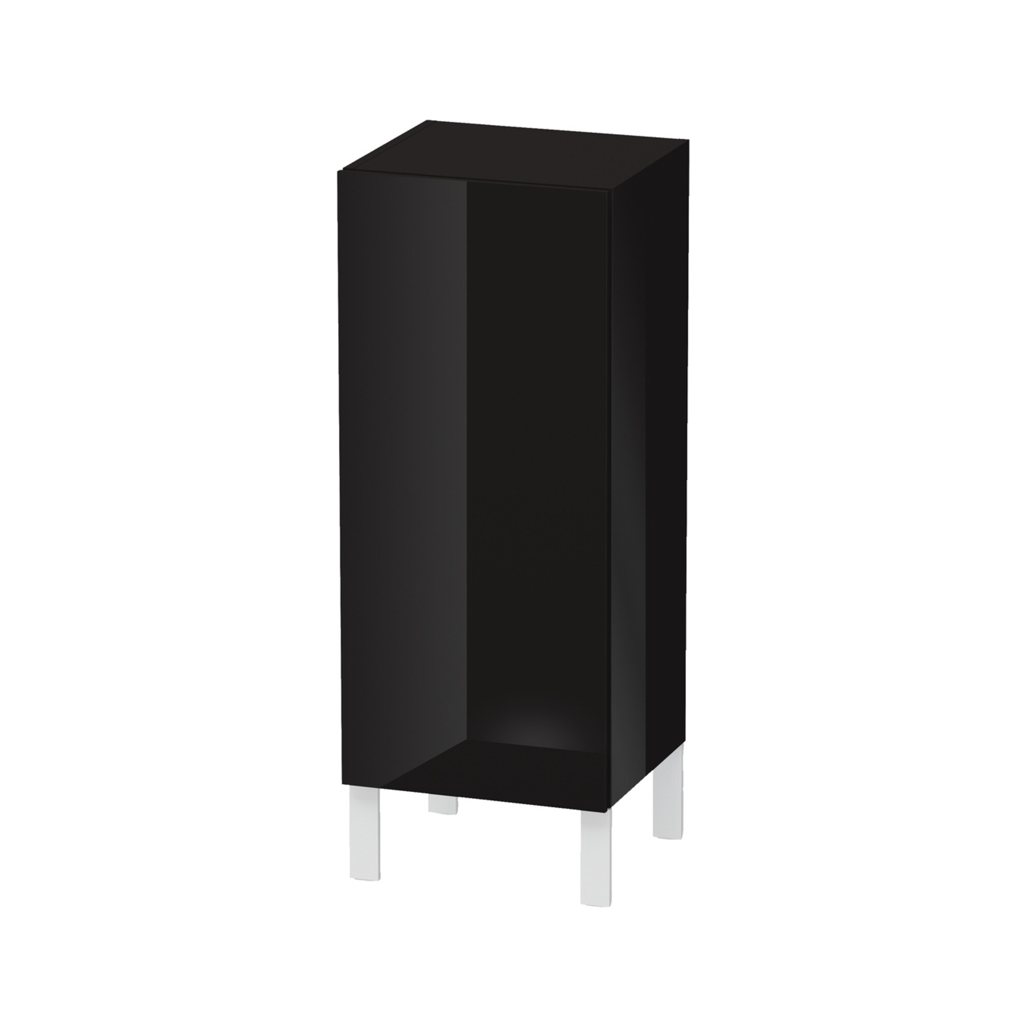 Duravit Halbhochschrank L-Cube individual, Tür links, schwarz Hochglanz