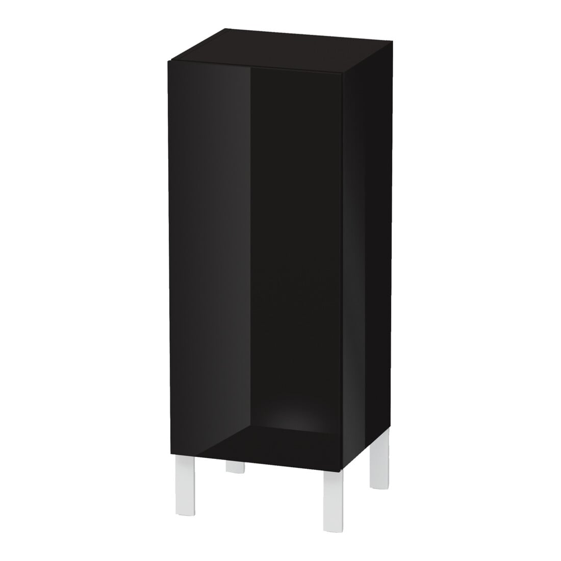 Duravit Halbhochschrank L-Cube individual, Tür links, schwarz Hochglanz