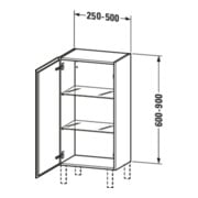 Duravit Halbhochschrank L-Cube individual, Tür rechts, basalt matt-2