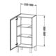 Duravit Halbhochschrank L-Cube individual, Tür rechts, graphit matt