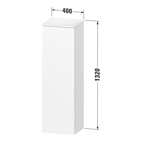 Duravit Halbhochschrank Qatego 40x36x1320cm, 1 T., Anschl li, Ei marm.