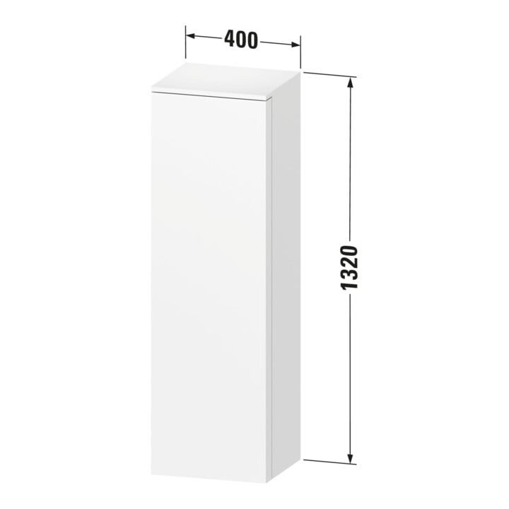 Duravit Halbhochschrank Qatego 40x36x1320cm, 1 T., Anschl re, bas. matt