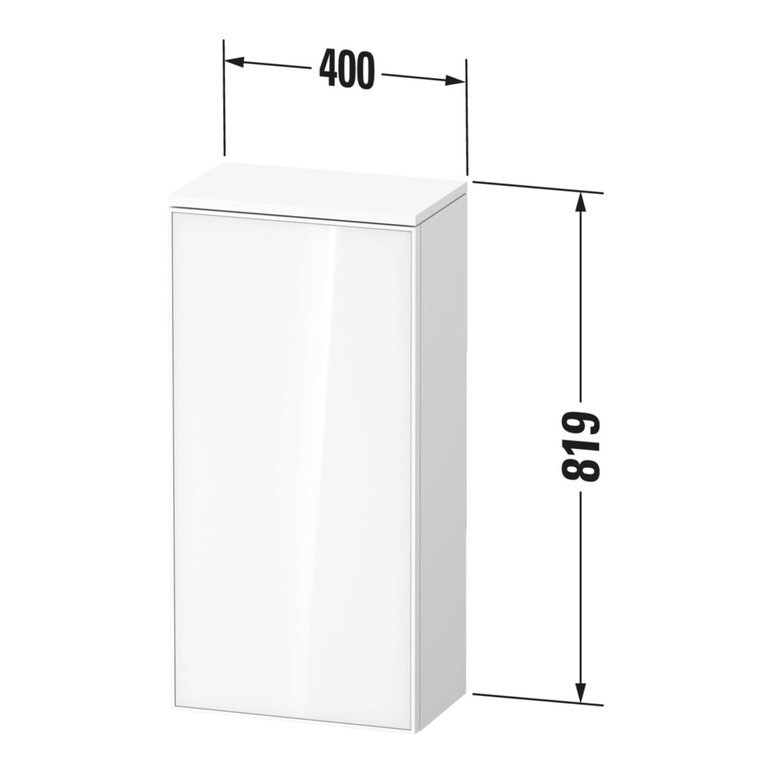 Duravit Halbhochschrank Zencha 40x24x81,9cm, 1 T, An L, E nat/grap matt