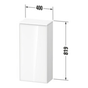 Duravit Halbhochschrank Zencha 40x24x81,9cm, 1 T, An li, Ei sw/we matt-3