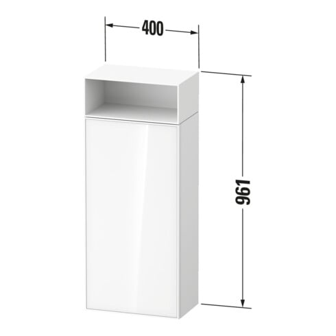 Duravit Halbhochschrank Zencha 40x24x96,1cm, 1 T, An L, E nat/grap matt