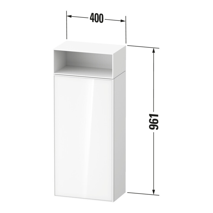 Duravit Halbhochschrank Zencha 40x24x96,1cm, 1 T, An L, E nat/grap matt