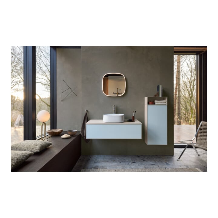 Duravit Halbhochschrank Zencha 40x24x96,1cm, 1 T, An L, Gl. w/taup matt