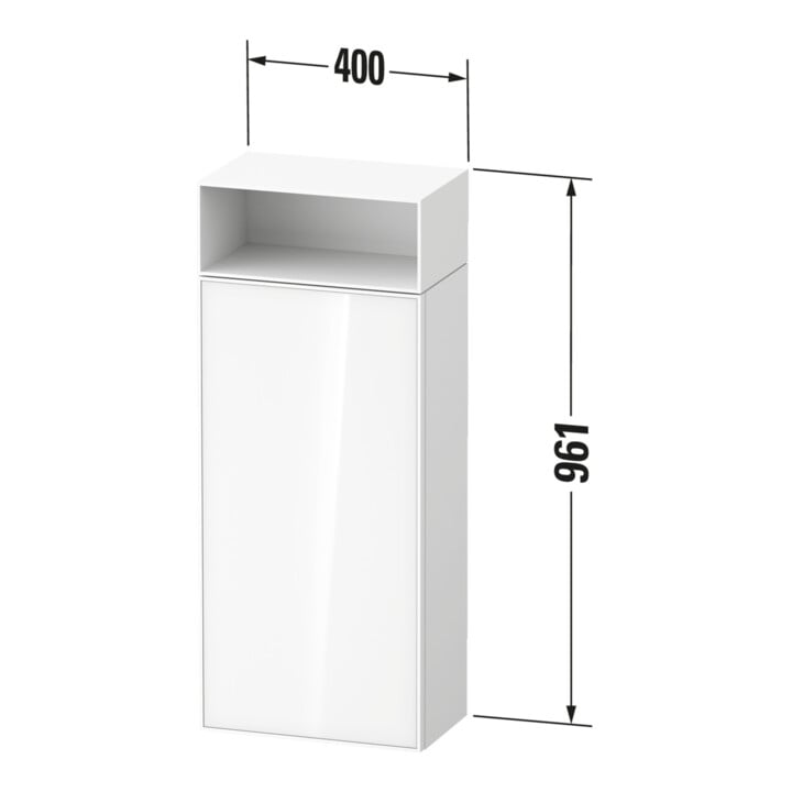 Duravit Halbhochschrank Zencha 40x24x96,1cm, 1 T, An R, G s Lini/t matt