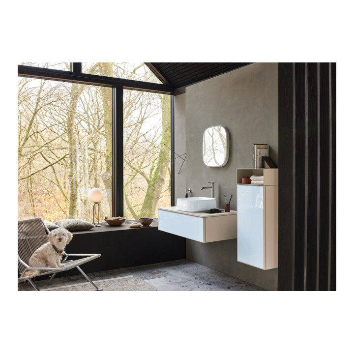 Duravit Halbhochschrank Zencha 40x24x96,1cm, 1 T, An R, Gl. w/taup matt