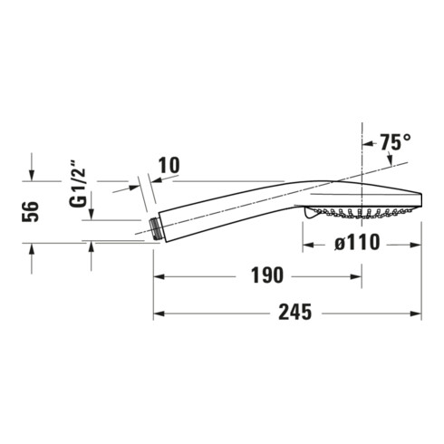 Duravit Handbrause 3jet 110 MinusFlow 245mm, A-Gew G 1/2, D 110mm, ES geb.