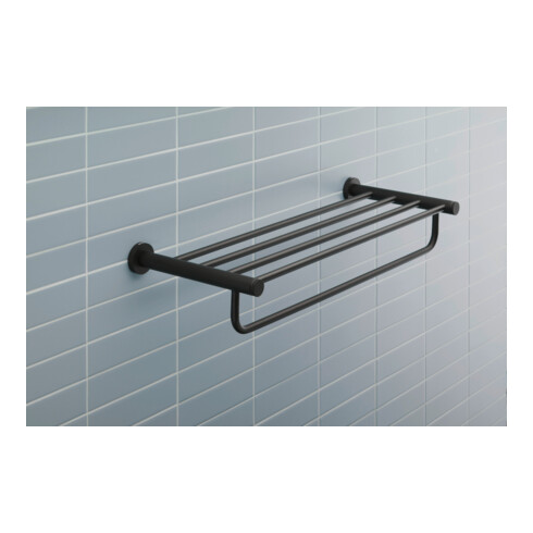 Duravit Handtuchablage D-Code 65x11,2x22cm, schwarz matt