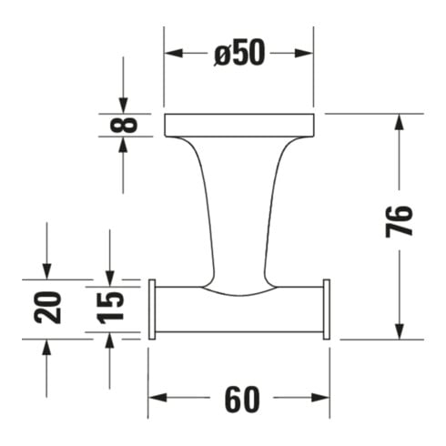 Duravit Handtuchhaken Starck T 6x7,6cm, doppelt, Bronze gebürstet
