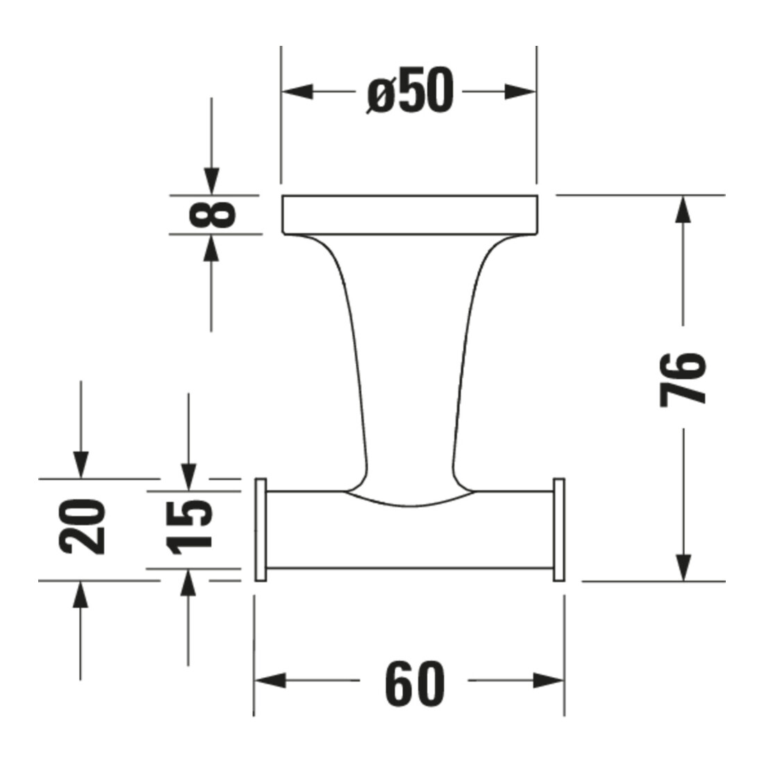 Duravit Handtuchhaken Starck T 6x7,6cm, doppelt, Bronze gebürstet