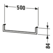 Duravit Handtuchhalter 8,4x50cm, 14mm Quadratrohr, chrom-3