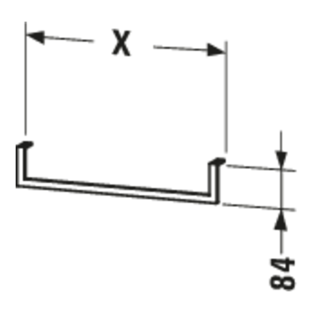 Duravit Handtuchhalter 8,4x50cm, 14mm Quadratrohr, chrom