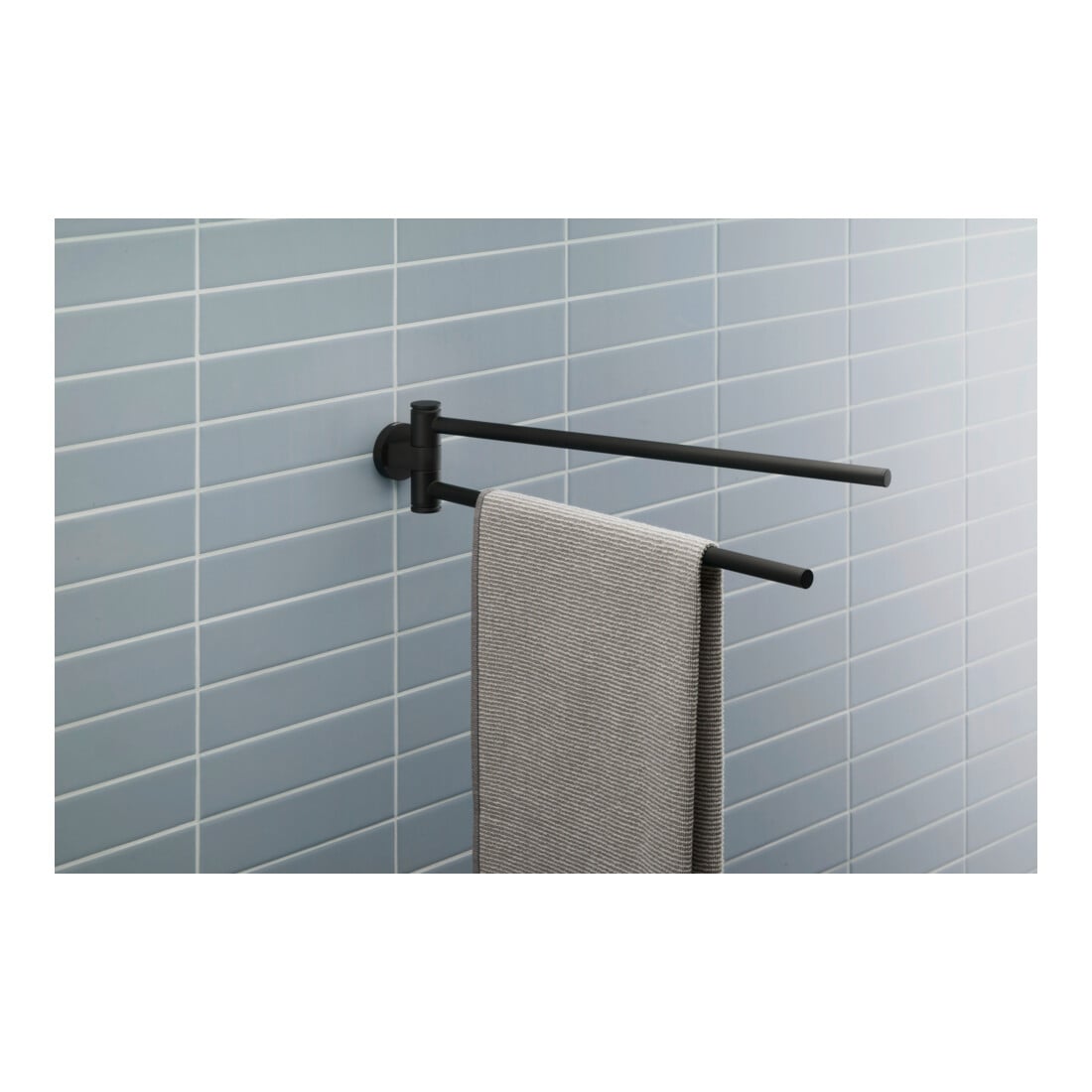 Duravit Handtuchhalter D-Code 5x9x44,7cm, 2-arm, schwenkb., sw matt