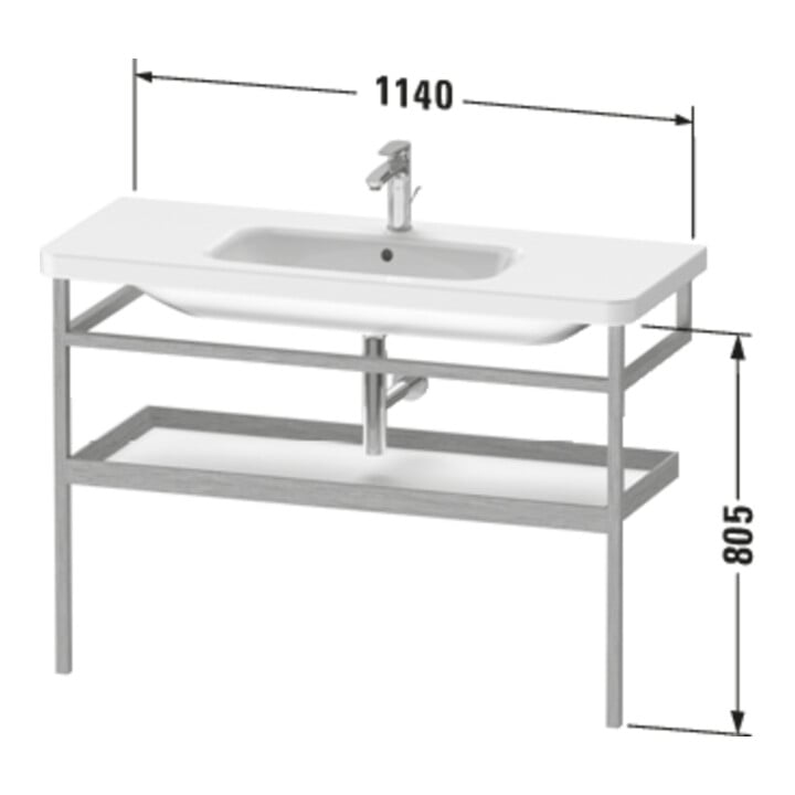Duravit Handtuchhalter DuraStyle 114x44cm, bas. m/amerik. Nussb, m Ablage