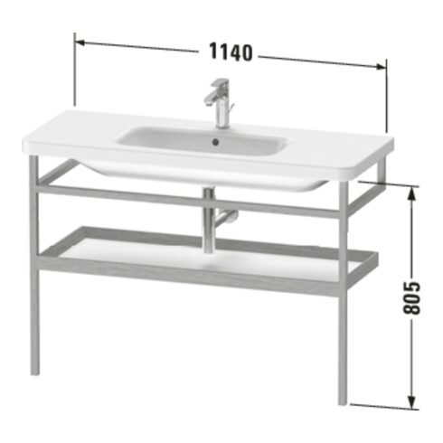 Duravit Handtuchhalter DuraStyle 114x44cm, graph m/Eich mass., mit Ablage
