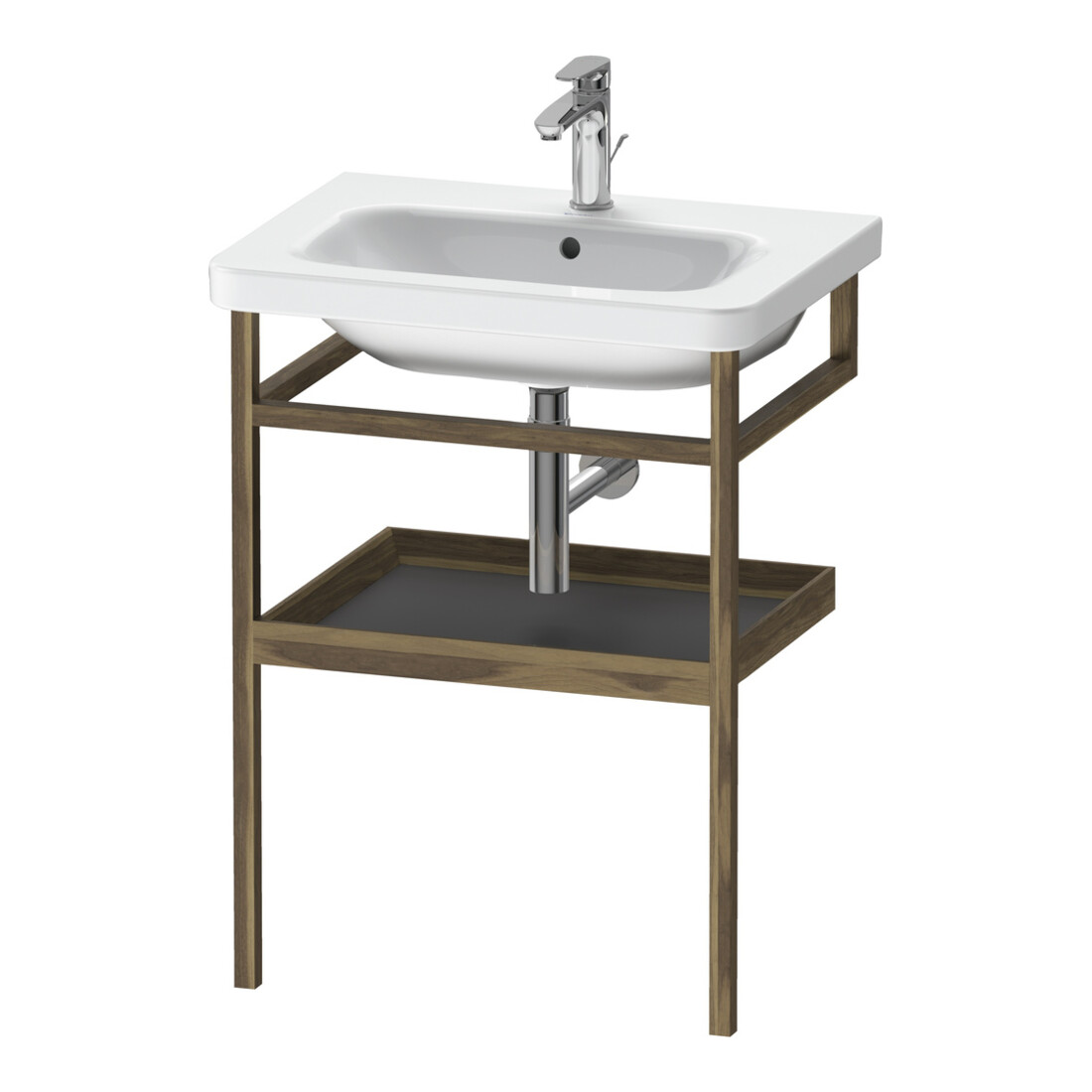 Duravit Handtuchhalter DuraStyle 59x44cm, graph m/amerik. Nussb, m Ablage