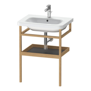 Duravit Handtuchhalter DuraStyle 59x44cm, graph m/Eich massiv, mit Ablage