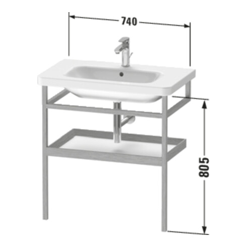 Duravit Handtuchhalter DuraStyle 74x44cm, bas. m/Eich massiv, mit Ablage
