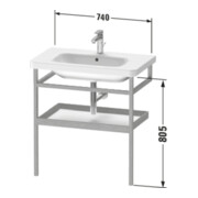 Duravit Handtuchhalter DuraStyle 74x44cm, graph m/Eich massiv, mit Ablage-4