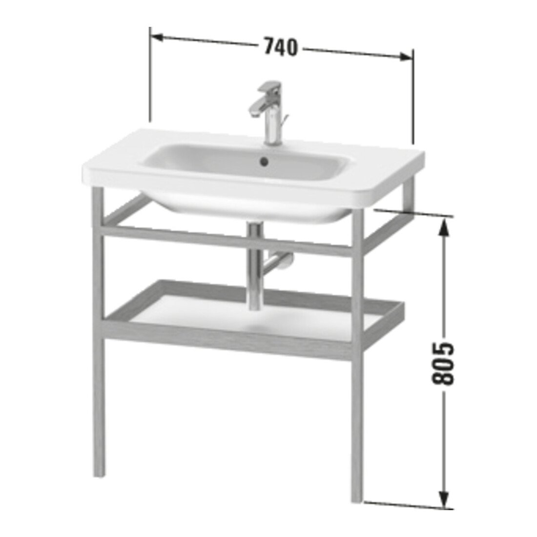 Duravit Handtuchhalter DuraStyle 74x44cm, we. hgl./Eiche mass., m Ablage