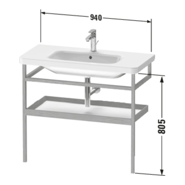 Duravit Handtuchhalter DuraStyle 94x44cm, bas. m/Eich massiv, mit Ablage