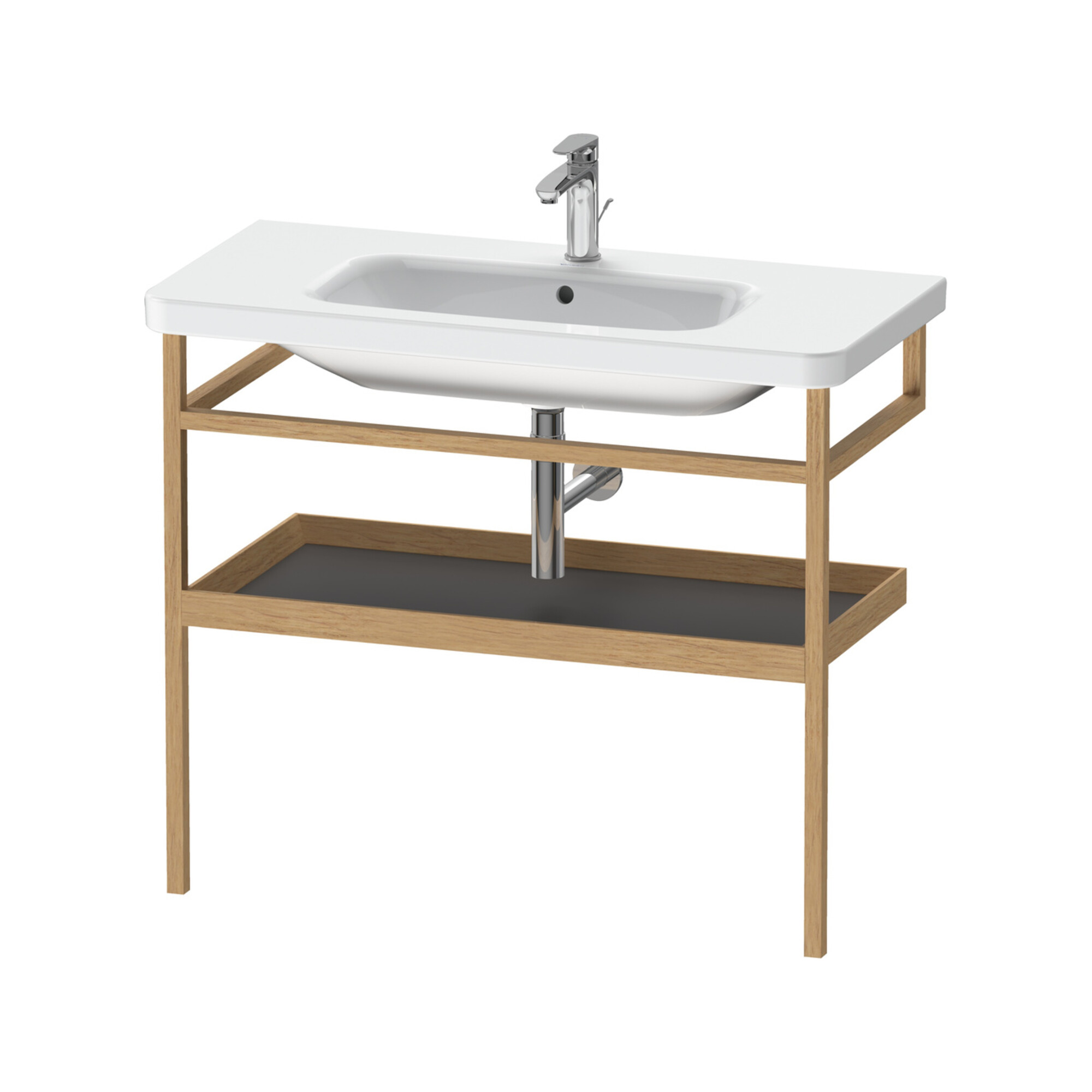 Duravit Handtuchhalter DuraStyle 94x44cm, graph m/Eich massiv, mit Ablage