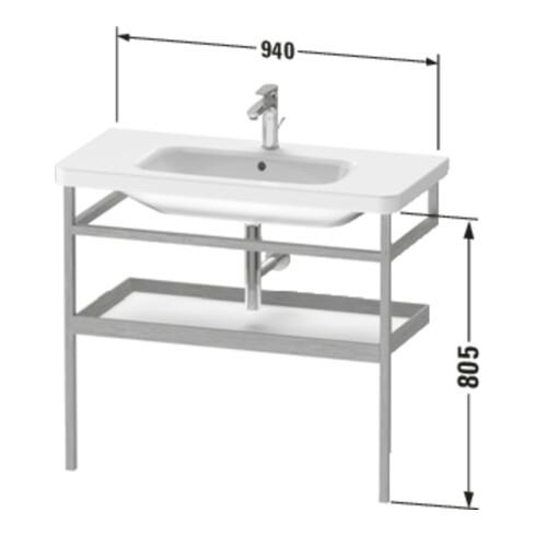 Duravit Handtuchhalter DuraStyle 94x44cm, we. hgl./Eiche mass., m Ablage