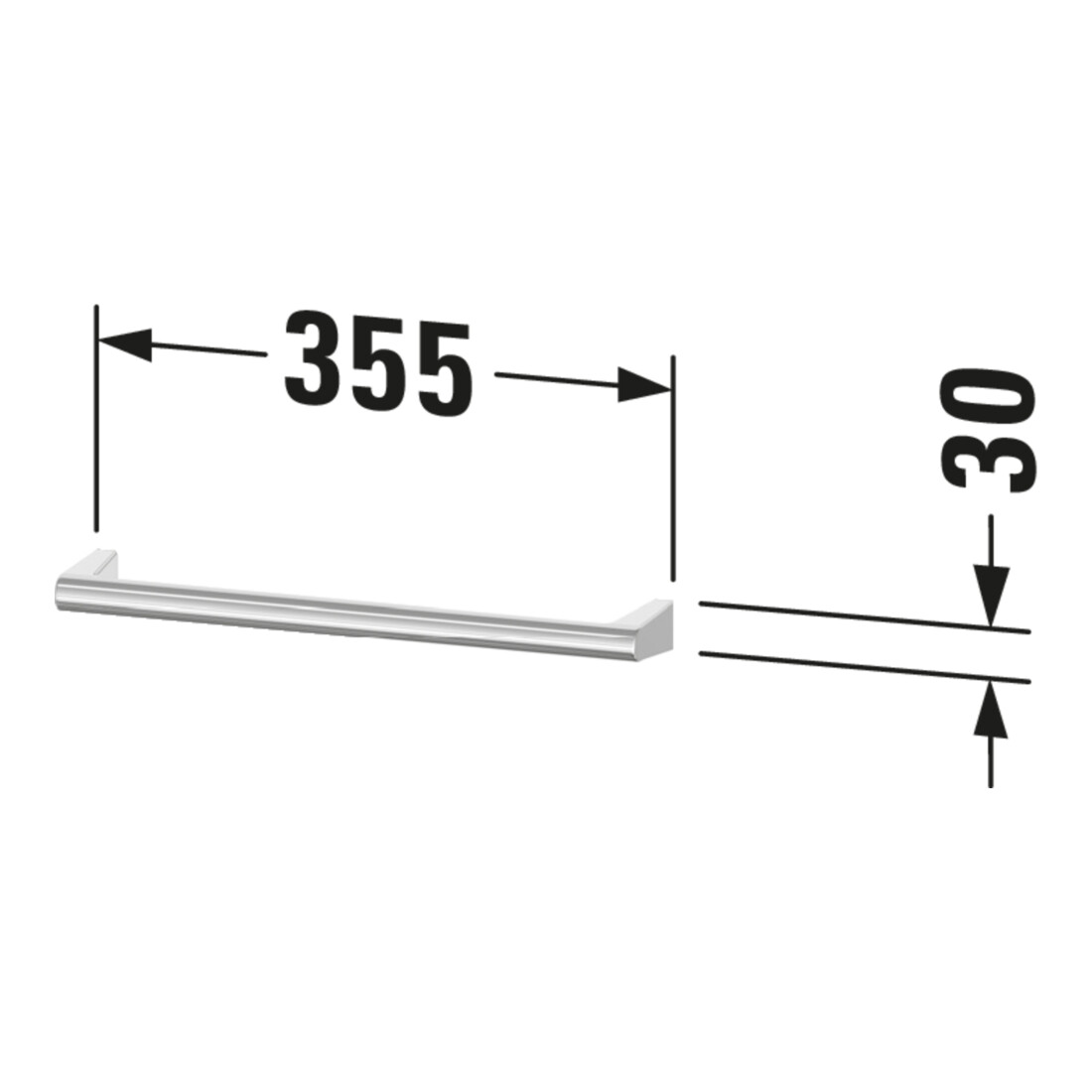 Duravit Handtuchhalter Sivida 35,5x3x7cm, f Waschtischunterschrank, chrom