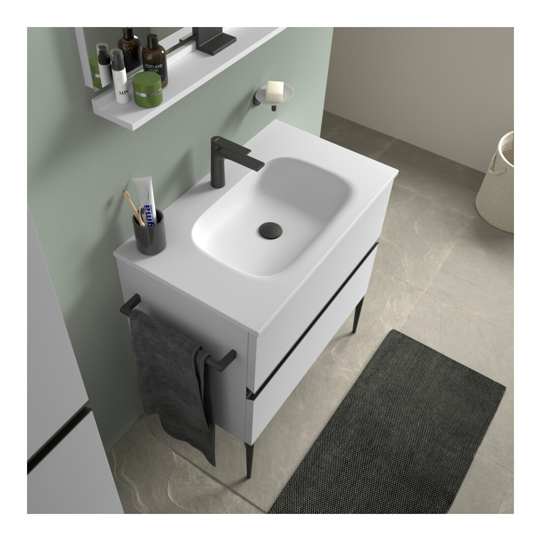 Duravit Handtuchhalter Sivida 35,5x3x7cm, f Waschtischunterschrank, sw