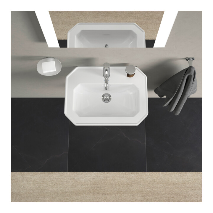 Duravit Handwaschbecken 1930 50x36,5cm, m HL, ÜL, Hahnlochbank, weiß