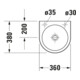 Duravit Handwaschbecken Architec 36x38cm, HL li, o ÜL, m HLB, weiß-3