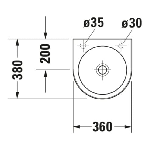 Duravit Handwaschbecken Architec 36x38cm, HL li, o ÜL, m HLB, weiß