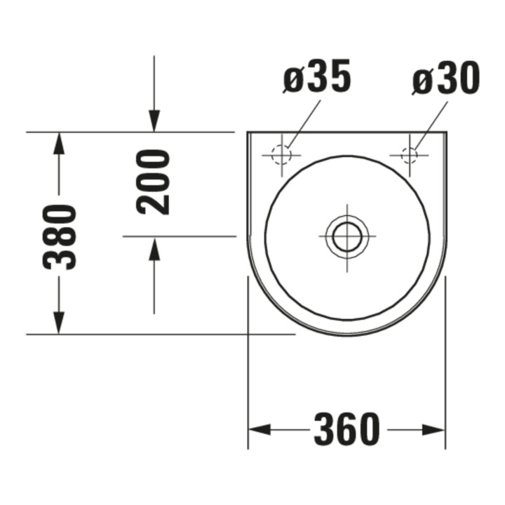 Duravit Handwaschbecken Architec 36x38cm, HL li, o ÜL, m HLB, weiß