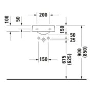 Duravit Handwaschbecken Architec 36x38cm, o ÜL, mit Hahnlochbank, weiß-4
