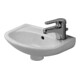 Duravit Handwaschbecken COMPACT DURAPLUS mit Überlauf, Hahnlochbank 365 x 265 mm, Hahnloch-Vorstich weiß-1