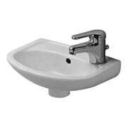 Duravit Handwaschbecken COMPACT DURAPLUS mit Überlauf, Hahnlochbank 365 x 265 mm, Hahnloch-Vorstich weiß