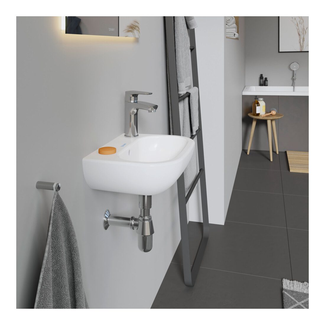 Duravit Handwaschbecken D-Code 36x27cm, m ÜL, HLB, we, Hahnloch rechts