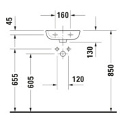 Duravit Handwaschbecken D-Code 36x27cm, m ÜL, HLB, weiß, Hahnloch links-5