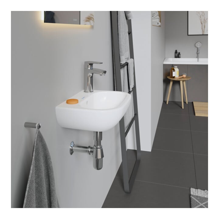 Duravit Handwaschbecken D-Code 36x27cm, m ÜL, HLB, weiß, Hahnloch links