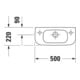 Duravit Handwaschbecken D-Code 50x22cm, m ÜL u HLB, we, Hahnloch links