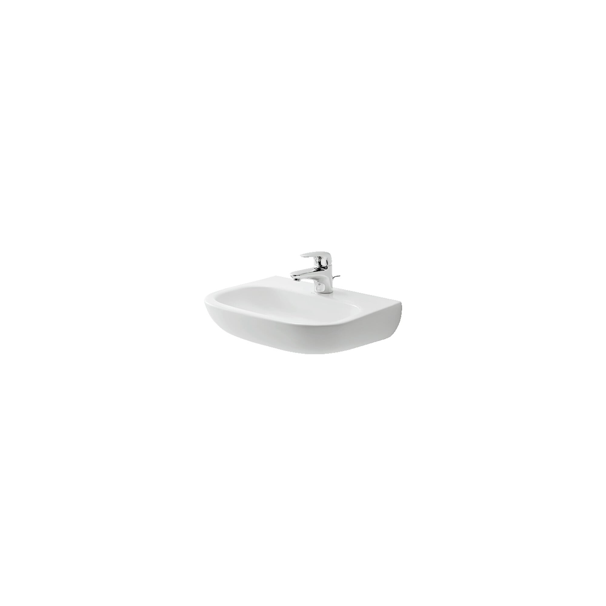 Duravit Handwaschbecken D-Code Med 45x34cm, m HL, o. ÜL, we., m Hahnl.