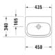 Duravit Handwaschbecken D-Code Med 45x34cm, m HL, o. ÜL, we., m Hahnl.