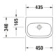 Duravit Handwaschbecken D-Code Med 45x34cm, m HL, o. ÜL, we., o. Hahnl.